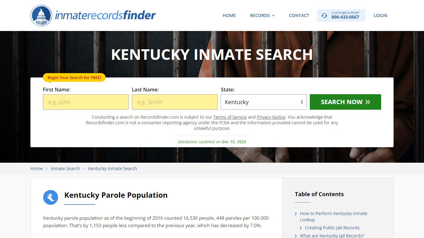 Kentucky Inmate Search - Jail & Prison Records Online